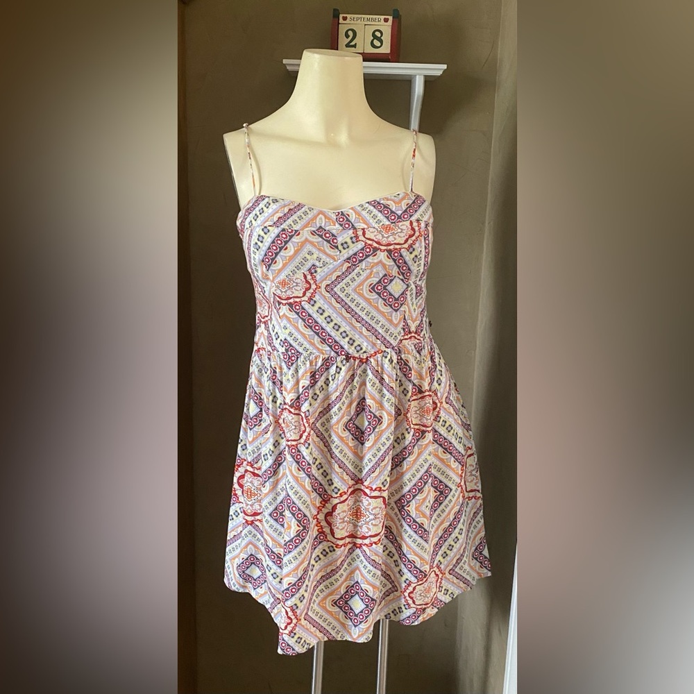 Body Central Spaghetti Strap Smocked Back Mini Spring Dress Junior size Large